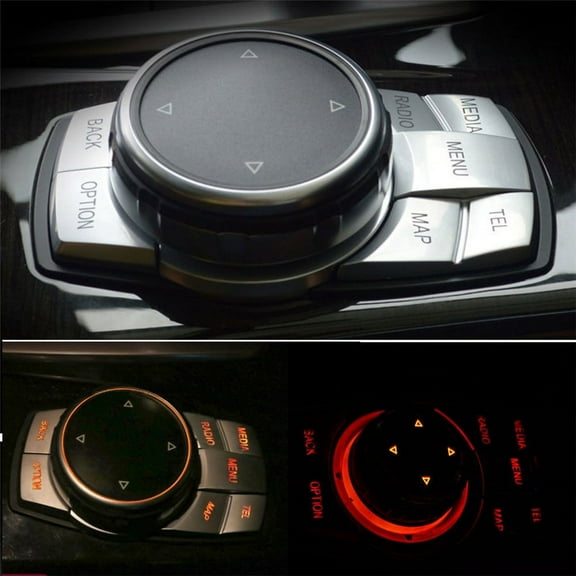 Silver 7 Button Center Multimedia Cover Trim For BMW 3 4 5 6 Series X5 X6 iDrive