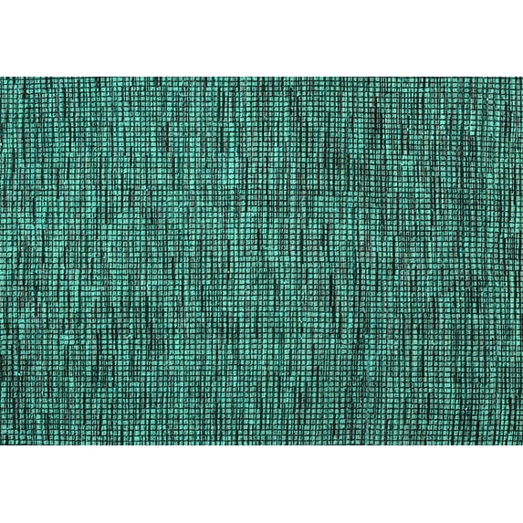 Ahgly Company Machine Washable Indoor Rectangle Abstract Turquoise Blue Modern Area Rugs, 8' x 12'
