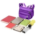 thumbnail image 3 of Women Multi Pockets Crossbody Bag Waterproof Nylon Single Shoulder Bag Travel Purses Handbags,Purple, 3 of 6