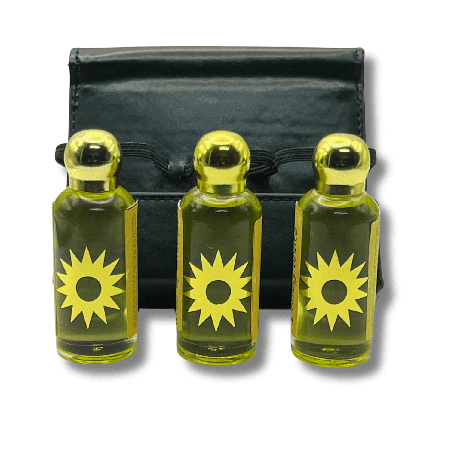 3 Arches USA Holy Land Anointing Oil Set - Frankincense & Myrrh, Rose of Sharon & Pomegranate - 0.6 fl.oz Each Bottle in Leather Case - Made in Bethlehem with Virgin Olive Oil