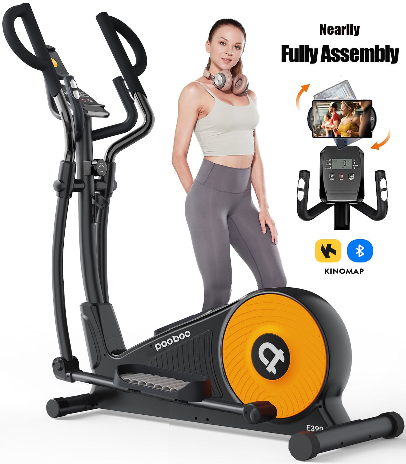 Open Box FITNATION by Echelon Flex Elliptical Trainer RED Walmart