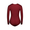 thumbnail image 4 of HBFAGFB Womens Jumpsuit Fashion V Neck Lace Edge Striped Long Sleeved Bottoming Rompers Red Size L, 4 of 8
