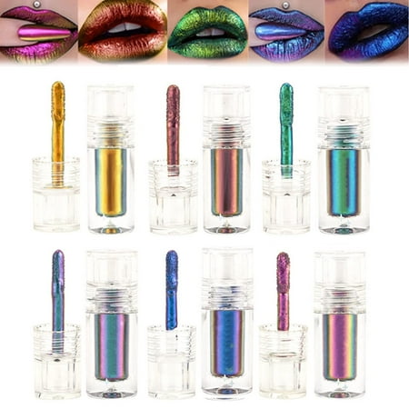 Multi-color Chrome Eye Shadow Lipsticks Chameleon Highly Pigment Long-Lasting Color Changing Lipstick Eye Shadow(6 pcs)