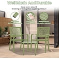 thumbnail image 6 of 3 Piece Patio Bistro Set, Outdoor Steel Furniture Set, Stackable Modern Conversation Sets for Balcony Garden Deck Patio w/2 Chairs 1 Table, Sauge Green, 6 of 6