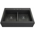 thumbnail image 5 of BOCCHI 1501-004-0127 Apron Fireclay 34" 50/50 Double Kitchen Sink Matte Black, 5 of 7