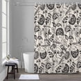 thumbnail image 5 of Farmhouse Black Floral Shower Curtain for Bathroom, Linen Boho Flower Rustic Country Waterproof Cloth Fabric Bathroom Accessories Set with 12 Rust Proof Plastic Hooks, 36"x78", 5 of 9