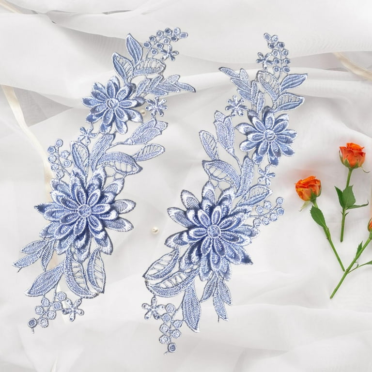 1 Pair Lace Flower Applique for Bridal Accessories Supply Wedding Dress DIY Blue - Walmart.com 1 Pair Lace Flower Applique for Bridal Accessories Supply Wedding Dress DIY Blue - Walmart.com