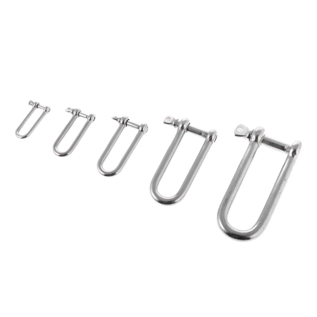 5 PC 5/16'' Marine Boat Stainless Steel Eye Screw Pin Chain Long D Shackle 