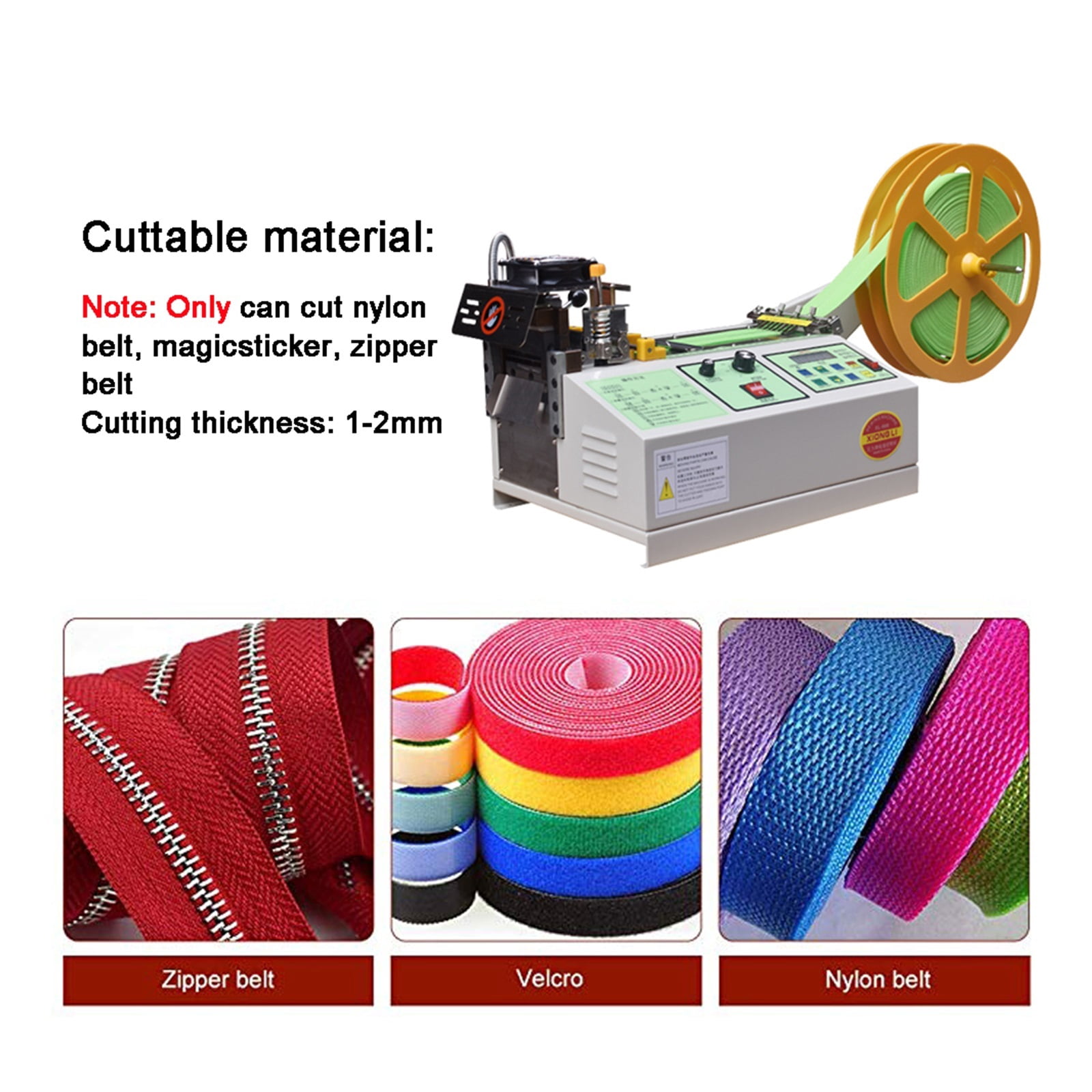 Computer Hot And Cold Cloth Belt Tape Cutting Machine Auto Magic Adhesive Tape Webbing Machine Elastic Cut Tools