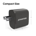 thumbnail image 4 of Powertek 20W USB-C PD + USB-A Dual Port Wall Charger, Carbon Design, Grey, 4 of 7