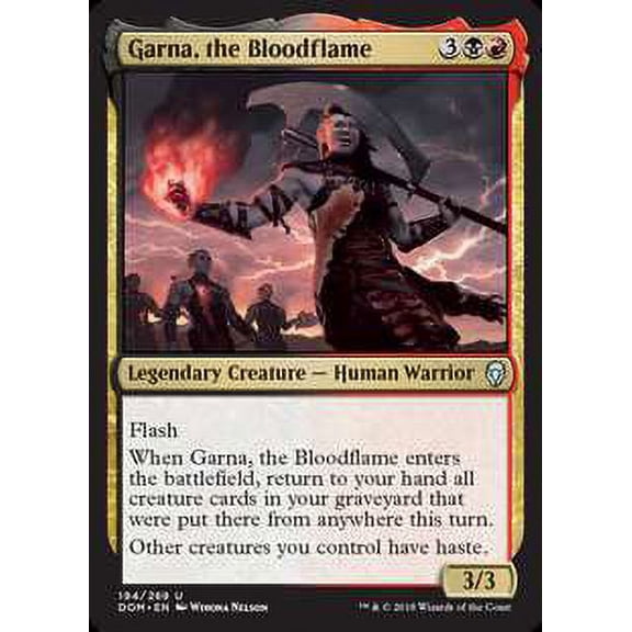 MtG Dominaria Uncommon Garna, the Bloodflame (Foil) #194