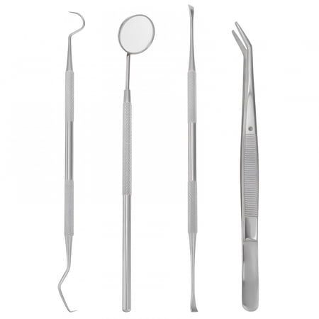 XIRQI 1 Set of 4pcs Oral Cleaning Tools Stainless Steel Teeth Scaler Probe Oral Care Kit