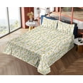 thumbnail image 4 of Ambesonne Summer Vibe Fitted & Flat Sheet with Shams 4 Pcs Set, Garden Daffodils Print, Full, Eggshell Pistachio Green, 4 of 5