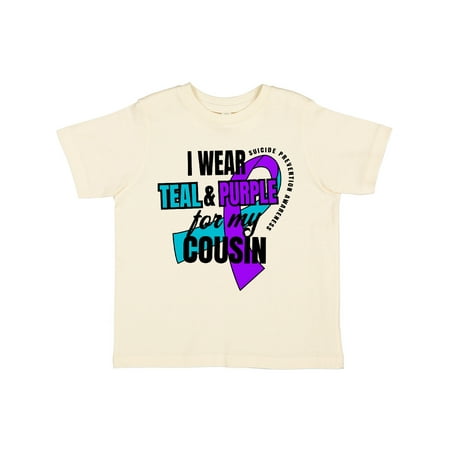 

Inktastic Suicide Prevention I Wear Teal and Purple for My Cousin Gift Toddler Boy or Toddler Girl T-Shirt