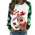 thumbnail image 1 of Sudadera de Cuello Redondo de Navidad Para Mujer Moda Casual Manga Larga Estampado Tops Blusa Odeerbi ODB196801, 1 of 5