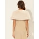 thumbnail image 4 of Elegante chal de piel sintética para mujer con cinta de lazo para novia, boda, fiesta, estola, encogimiento de hombros Beige M, 4 of 5