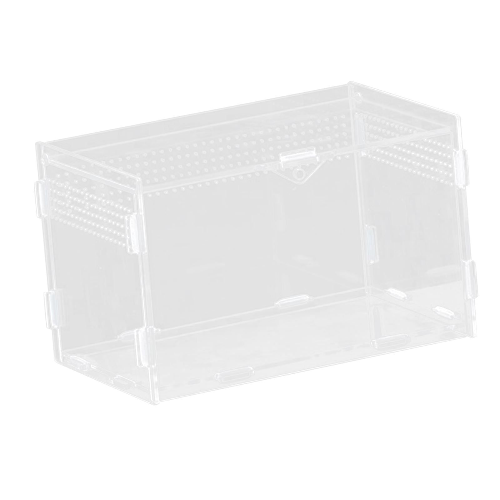 Fzaqwen Reptile Breeding Box Acrylic Snake Cage Tank with Basin Animal Habitat Hatching Case Turtle Transport Container Pet Houses Suitable for Home Use Repti 20x12x12cm