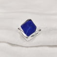 thumbnail image 2 of Natural Lapis Lazuli Ring, Rough Lapis Lazuli Ring, Afghani Lapis, V Crown Band Ring, 925 Sterling Silver, Womens Ring, Christmas, Thanksgiving, Handmade, Statement Jewelry, Rough Gemstone Jewelry, 2 of 5