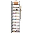 thumbnail image 1 of TRAHOO-Shoe Rack Organizer, 10 Tier Tall Narrow Shoe Rack for Closet Entryway, Shoe Storage Shelf Holds 20-25 Pairs with Hooks, Black, 1 of 4