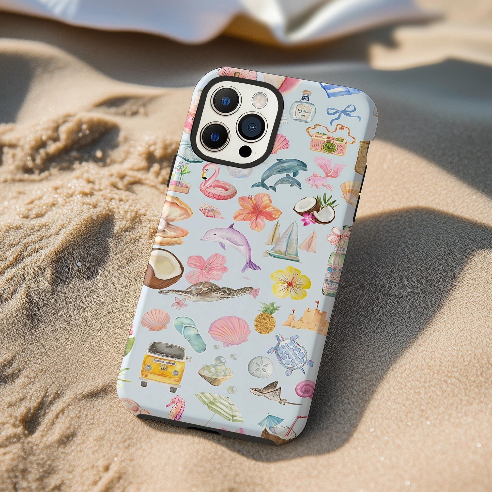 Tropical Beach Tough Phone Case for iPhone 11, 11 Pro, 12, 12 Pro & 13 mini