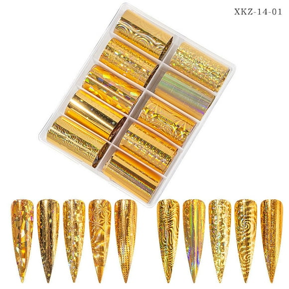 Qiopertar Flash Deals of the Day Nail Art Colorful Nail Art Star Gold And Transfer Paper Sticker Clearance Saving Up To 65% Off