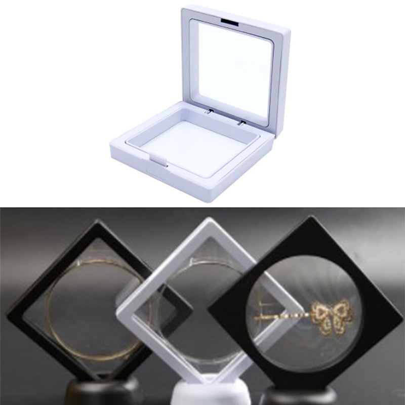 Holder Floating Suspended Display Box Presentation Case Acrylic Jewelry Stand 