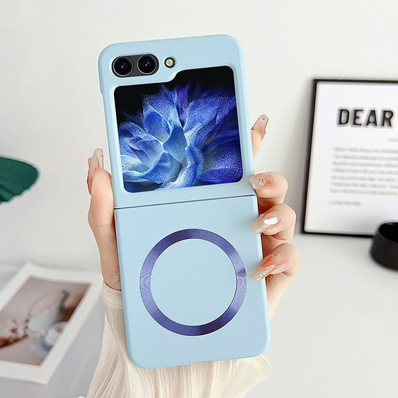 Allytechgroup Galaxy Z Flip 6 Case Magnetic, Compatible with Magsafe Slim Fit Shockproof Anti-Scratch Wireless Charging Support Bumper Phone Case for Samsung Galaxy Z Flip6, Skyblue