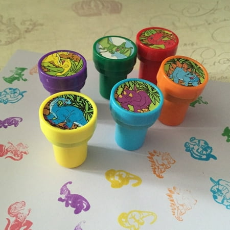 Dinosaur Stamps - 6Pcs Dinosaur Stamps Stationery for Kids Gift Toy - Color Random