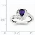 thumbnail image 3 of Designer Sterling Silver Rhodium-Plated Amethyst And White Topaz Heart Ring Made In Thailand -Jewelry By Sweet Pea Creations, 3 of 3