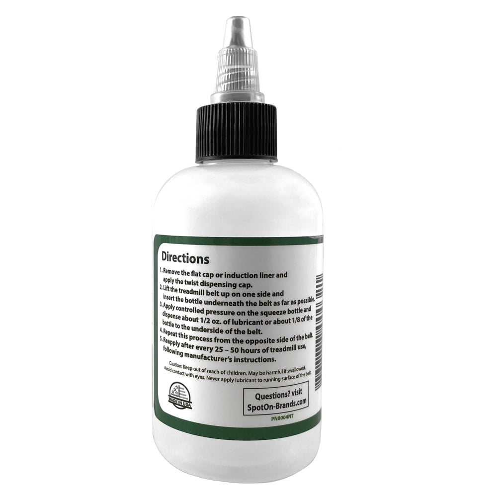 Spot On 100% Silicone Oil Treadmill Belt Lubricant Easy Squeeze Bottle, 4 fl oz