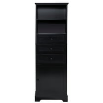 Barara King Bathroom Storage Cabinet, Bathroom Cabinet,Black Tall Storage Cabinet with 3 Drawers and Adjustable Shelves for Bathroom