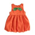 thumbnail image 2 of YUNLIUU Toddler Girl Pumpkin Dress Sleeveless Pumpkin Outfit Kids Dress up Halloween,4-5 Years,Orange-7, 2 of 5