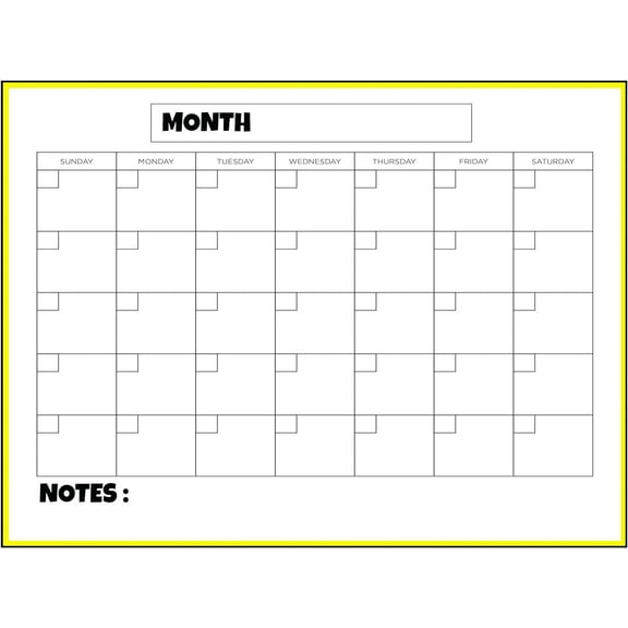 24x18 Dry Erase Whiteboard Calendar with Notes Section, Jumbo Wall Calendar White board, Wipes Clean and Long Lasting, Perfect for Homes and Business Meetings