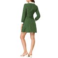 thumbnail image 3 of Allegra K Women's Contrast Cuff Polka Dots a Line Long Sleeve Dress, 3 of 6