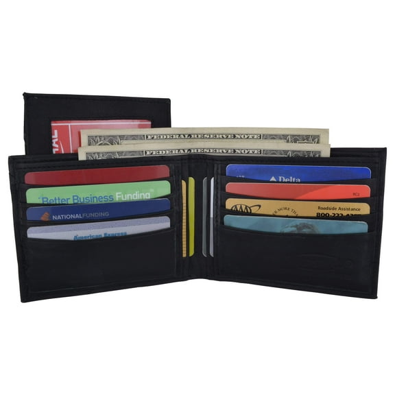 Leather Mens Bifold Removable Card Id Holder Wallet 534 CF