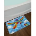 thumbnail image 2 of Stained Glass Bath Mat, Hummingbird Clouds Sky Mosaic Illustration, Plush Bathroom Decor Mat with Non Slip Backing, 29.5" X 17.5", Sky Blue Multicolor, by Ambesonne, 2 of 2