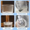 thumbnail image 3 of 2 Pieces 450ml Glass Mug with Lid and Straw, Waterproof Design Coffee Mug, Travel Mug, Iced Coffee Mug, Drinking Glass, 3 of 4