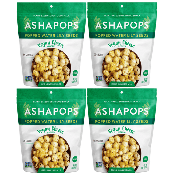 Popped Water Lily Seeds by AshaPops - Vegan Cheese (4-Pack)