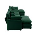 thumbnail image 3 of 114'' Oversized Modular Cushion Sofa with Portable Ottoman, L-Shaped Corner Spacious Sectional Sofa Set, 25'' Deep Seating, for Home Apartment Living Room, Green, 3 of 9