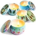 thumbnail image 6 of SCENTORINI Scented Jar Candles Gift Set, 4 Soy Wax Travel Tin Candles for Home Fragrance Relaxation-Sea Breeze, Lime, Moonlight, Mojito, 6 of 6