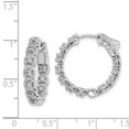 thumbnail image 2 of FB Jewels Sterling Silver Rhodium Plated CZ In and Out Hoop Earrings, 2 of 2