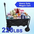 thumbnail image 3 of Mini Folding Wagon Garden Shopping Beach Cart (black+blue), 3 of 25