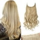 thumbnail image 1 of SARLA Extensiones de cabello de alambre invisible con 3 clips rubio sucio corto sintético ondulado rizado postizo destacados diadema transparente ajustable para mujeres 14 pulgadas, 1 of 5
