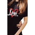 thumbnail image 3 of Camisetas a juego con corazones para él y para ella: camisetas informales de algodón negro con diseño de flecha roja, cuello redondo, manga corta, 180 g. Ideales para parejas, regalo de San Valentín., 3 of 7