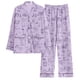 thumbnail image 5 of Pijama de mujer de punto de algodón de primavera y otoño de manga larga fina de talla grande con cuello kimono conjunto de ropa de casa, 5 of 5
