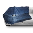 thumbnail image 3 of Ocean Soft Flannel Fleece Throw Blanket, Dramatic Photo of a Nighttime Sky Full Moon over a Calm Ocean Scene in Maui Hawaii, Cozy Plush for Indoor and Outdoor Use, 70" x 90", Navy White, by Ambesonne, 3 of 6
