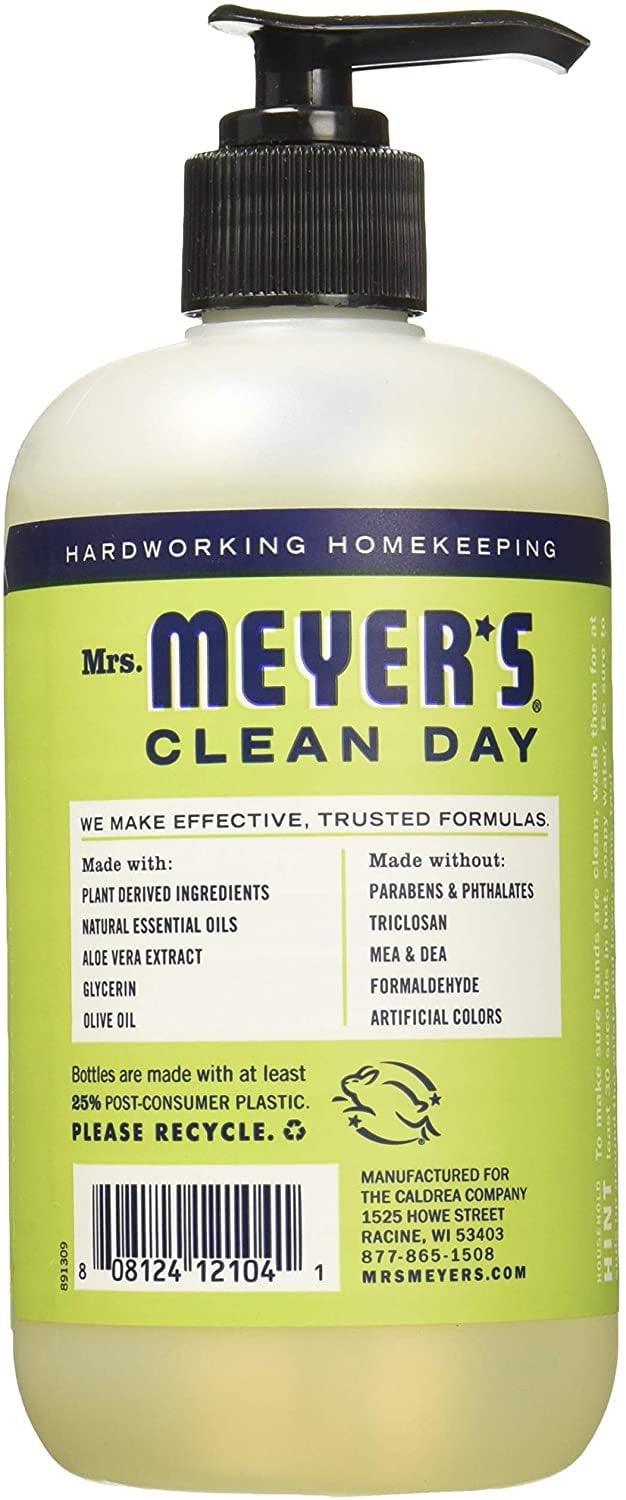 Mrs. Meyer's Clean Day Hand Soap Liquid, Lemon Verbena, 12.5 fl oz (6 pack) (Bundle)