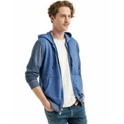 New Lucky Brand Venice Burnout Color block Hoodie Long Sleeves Blue HTR Sz M 3231-6