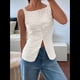 thumbnail image 5 of Camiseta de Tirantes para Mujer, , con Botones, Asimétrica, Estilo Y2K, para Salir. XL, 5 of 10
