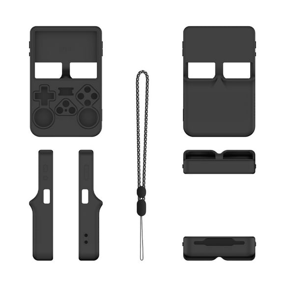 Peggybuy Silicone Protective Case for ANBERNIC R36S Handheld Game Console (Black)